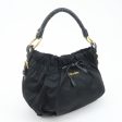 PRADA Nylon Leather Shoulder Bag Black Sale