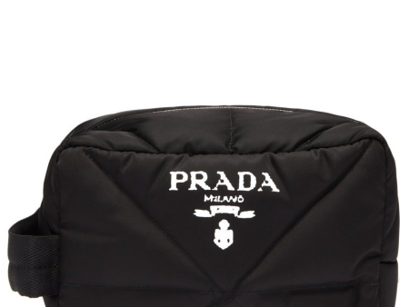 Prada Black Nylon Quilted Washbag For Cheap