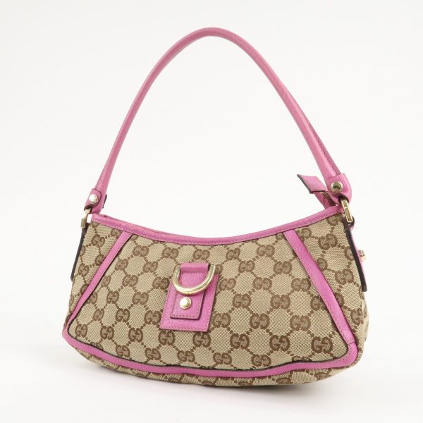 GUCCI Abbey GG Canvas Leather Shoulder Bag Pink Beige 130939 Sale