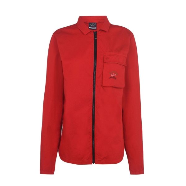 Kids Paul & Shark Red Zip Overshirt For Discount