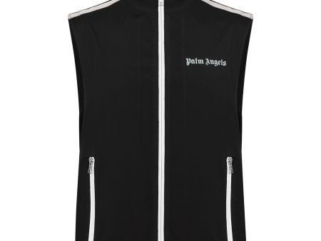 Palm Angels Black Nylon Track Gilet on Sale