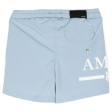 Amiri Baby Blue Logo Swimshorts For Cheap