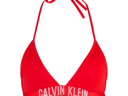 Calvin Klein Red Triangle Bikini Top For Cheap