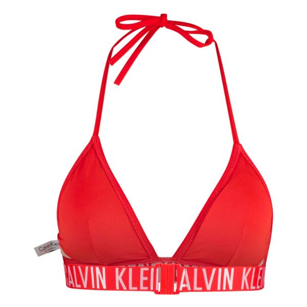 Calvin Klein Red Triangle Bikini Top For Cheap