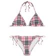 Womens Burberry Pink Check Bikini Online now