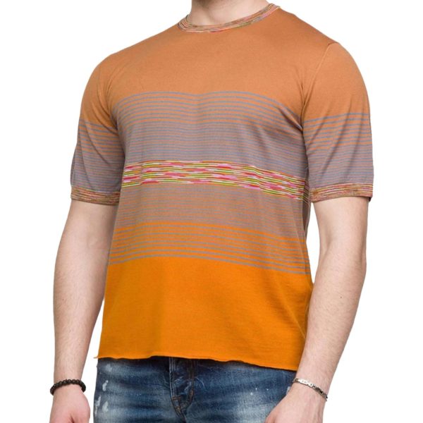 Missoni Orange Striped Wool T-Shirt Online