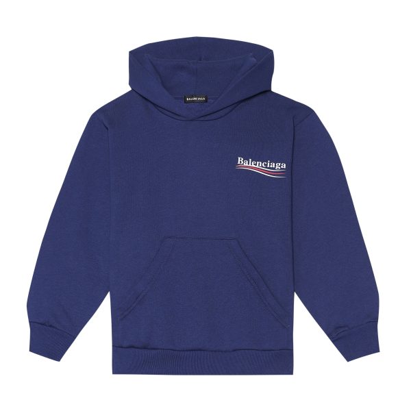 Kids Balenciaga Blue Campaign Hoodie For Cheap