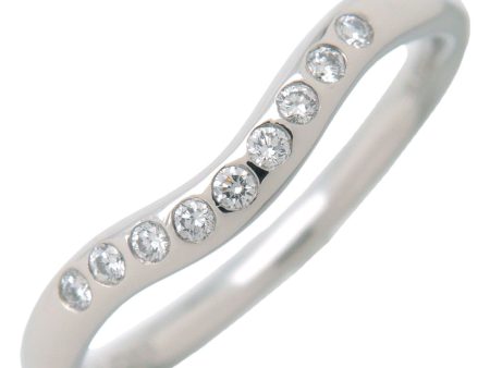 Tiffany&Co. Curved  Band Ring 9P Diamond PT950 Platinum US5 Discount