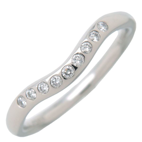 Tiffany&Co. Curved  Band Ring 9P Diamond PT950 Platinum US5 Discount