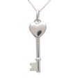 Tiffany&Co. Heart Key Necklace SV925 Silver Blue Supply