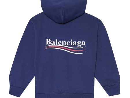 Kids Balenciaga Blue Campaign Hoodie For Cheap